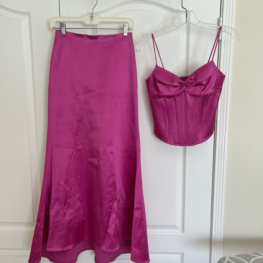 Magenta 2 piece Cache evening/ prom dress